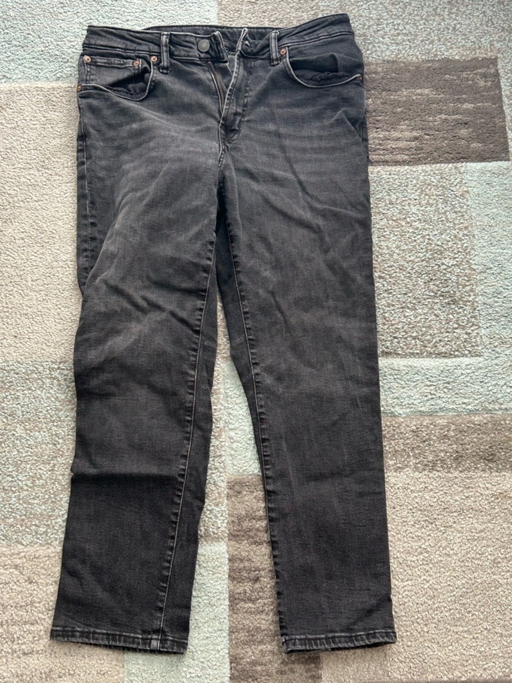 American Eagle Outfitters mens's Black Straight-Leg Jeans